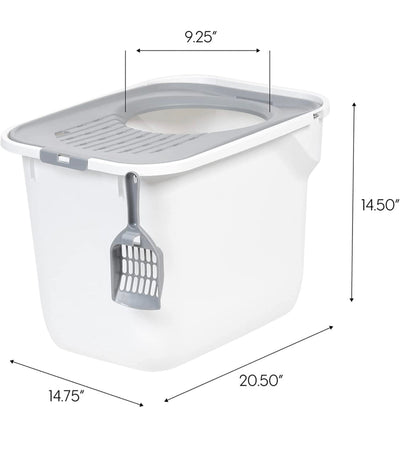 IRIS USA Top Entry Cat Litter Box with Cat Litter Scoop- NEW!