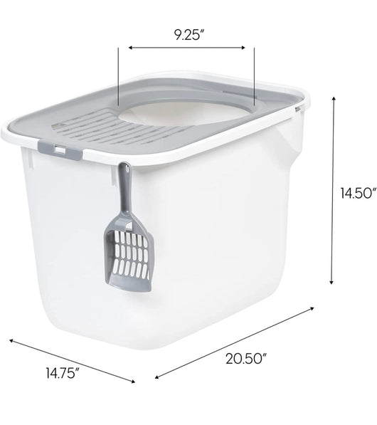 IRIS USA Top Entry Cat Litter Box with Cat Litter Scoop- NEW!