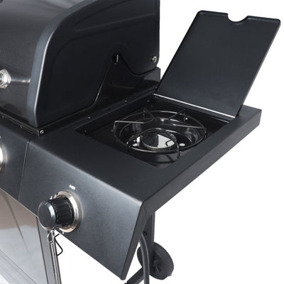 RevoAce 4-Burner Gas Grill with Side Burner, Stainless Steel & Black**New in box**