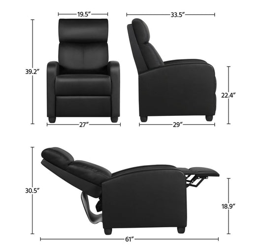 Yaheetech Faux Leather Recliner Chair (new in the box)
