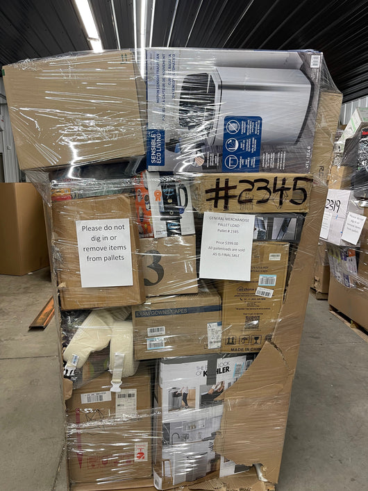 Jumbo huge liquidation pallet- over 7 ft tall ! Pallet number 2345