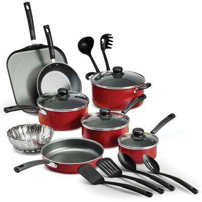 Tramontina Primaware 18 Piece Non-stick Cookware Set, Red**New in Box**