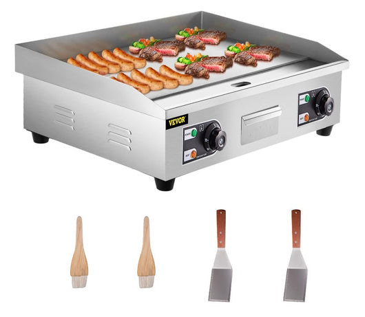 VEVOR Electric Countertop Commercial Flat Top Griddle, 26” Teppanyaki Grill, 3200 Watt, 120F-570F Temp Range, NO PLUG!! NEW OUT OF BOX, MINOR DENTS FROM SHIPPING(PHOTOS SHOWN)!!