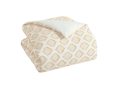 Better Homes & Gardens, Clipped Jacquard Diamond Ochre Harvest King Duvet Cover- NEW!!!