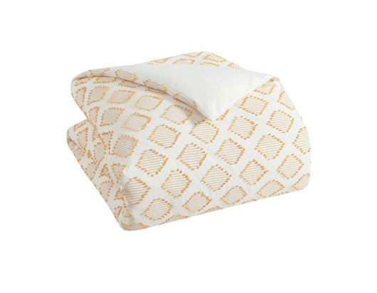 Better Homes & Gardens, Clipped Jacquard Diamond Ochre Harvest King Duvet Cover- NEW!!!