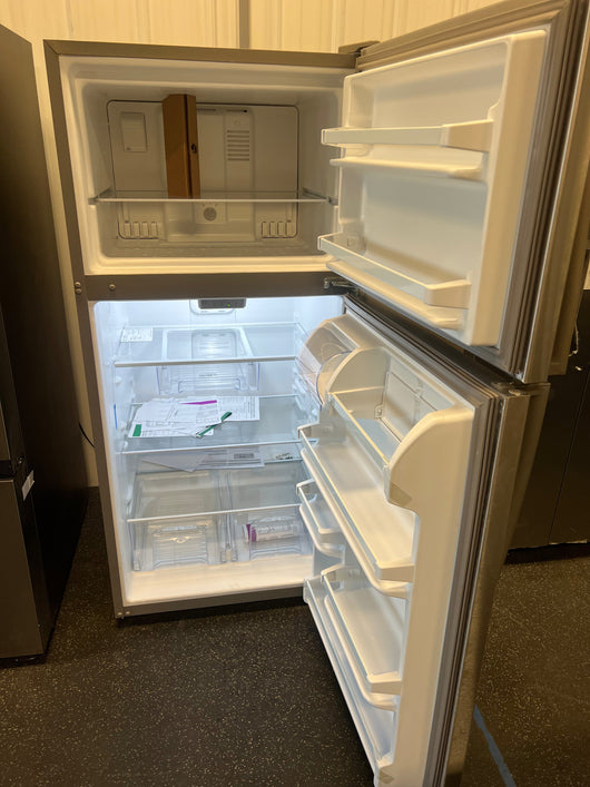 Whirlpool 18.2-cu ft Top-Freezer Refrigerator, Stainless Steel!! NEW OUT OF BOX, MINOR DENT FROM SHIPPING!!