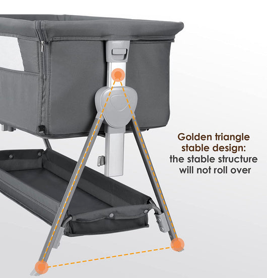 Cowiewie Bedside Bassinet for Baby with Bed Mattress and Storage- NEW IN BOX!!!