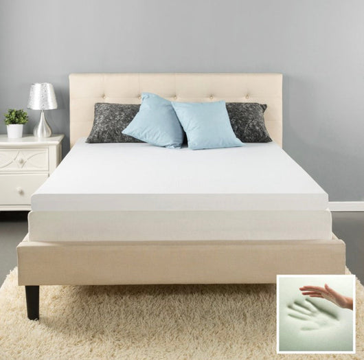 Spa Sensations by Zinus 3" Green Tea + Charcoal AirFlow Visco Elastic Memory Foam Topper, Twin- NEW IN BOX!!!