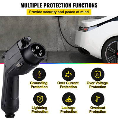 VEVOR Level 2 EV Charger, 16 Amp 110V-240V 3.84 kW, Portable Electric Vehicle Charger with 25 ft Charging Cable NEMA 6-20 Plug, SAE J1772 Standard Plug-in Home EV Charging Station for Electric Cars- NEW IN CARRY BAG!!!
