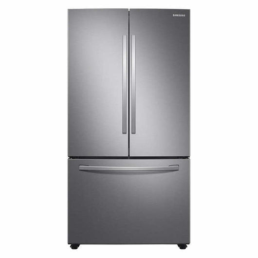 Samsung 28 cu. ft. Large Capacity 3-Door French Door Refrigerator (brand new still in plastic. Minor dent on the side- photos shown)