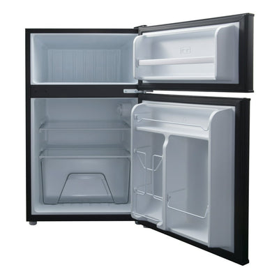 Galanz 3.1 Cu ft Two Door Mini Fridge with Freezer Estar, Black- brand new