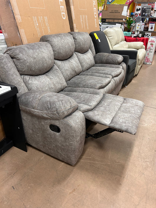 Lexicon Warrenton Faux Suede Manual Double Reclining Sofa, 87.5" W, Brown!  -Brand new out of the box