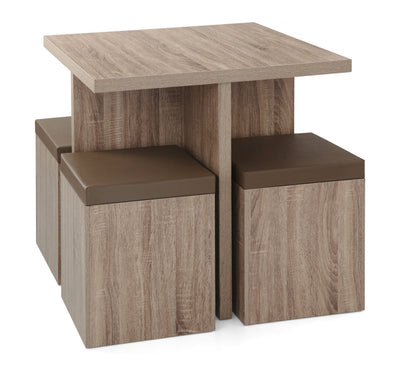 Mainstays 5-Piece Dexter Dining Set with Storage Ottoman, Brown**New in Box**