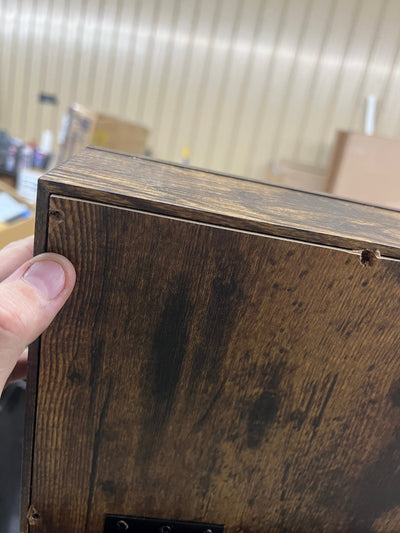 Woven Paths 360 Spinning Lockable Jewelry Armoire with Free-Standing Mirror, Brown!! NEW AND ASSEMBLED, MINOR DAMAGE FROM SHIPPING(HARDLY NOTICEABLE)!!