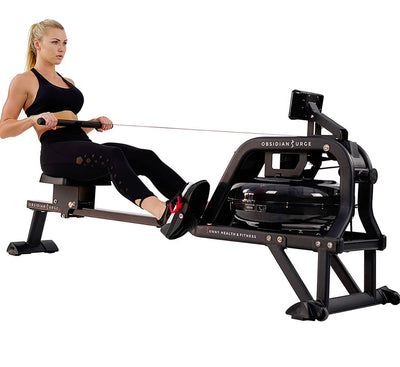 Sunny Health & Fitness Obsidian Surge 500 Water Rowing Machine!  -Brand new & Assembled