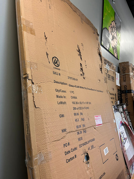 U Brands - Dry erasing glass slate, non-magnetic surface, without frame, white!  -Brand new in the box (Is missing Liquid Marker)
