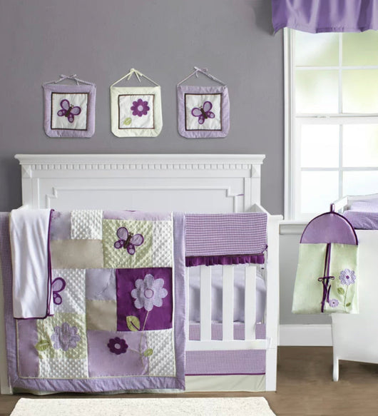 Pam Grace Creations Butterfly Lavender 10 Piece Crib Bedding Set- NEW IN BAG!!!