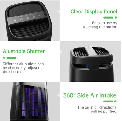 Ultra-Quiet HEPA Air Purifier Portable Air Cleaner by BREEZOME for Bedroom, Kitchen and Office-