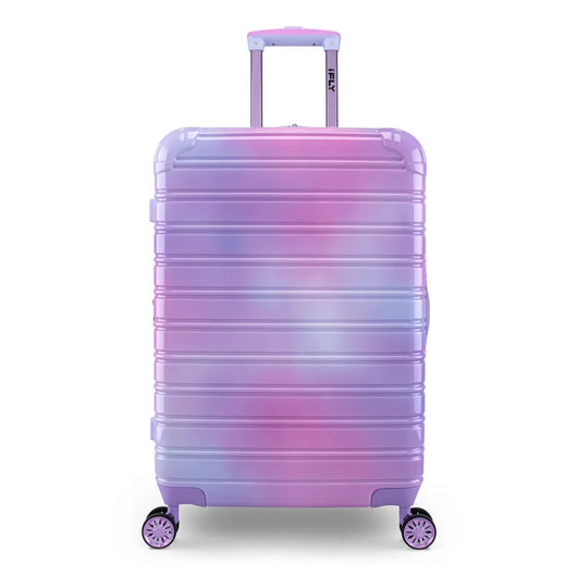 iFLY Fibertech Hardside Checked Luggage 24", Pastel Sky**New**