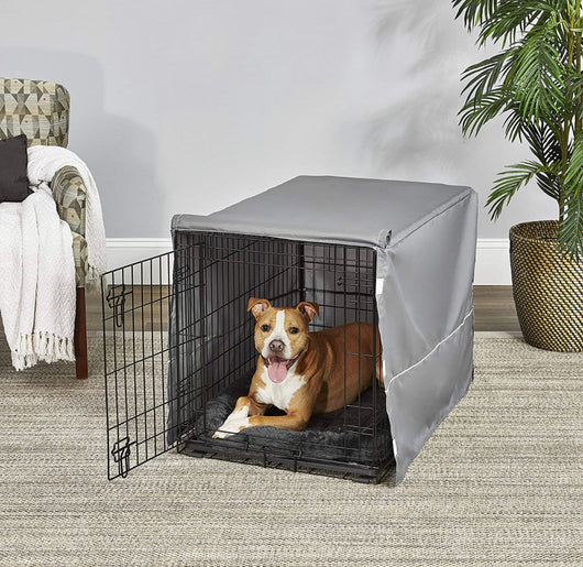 New World Double Door Dog Crate Kit, Dog Crate Kit Includes One Two-Door Dog Crate, and Gray Dog Crate Cover, 36-Inch Kit Ideal for Medium Dog Breeds!! BRAND NEW, MISSING DOG BED!!
