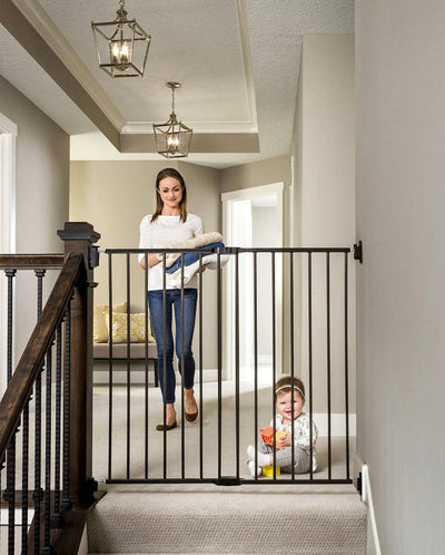 Regalo 2-in-1 Extra Tall Easy Swing Stairway and Hallway Walk Through Baby Gate, Black 1 Count (Pack of 1)- NEW IN BOX!!!