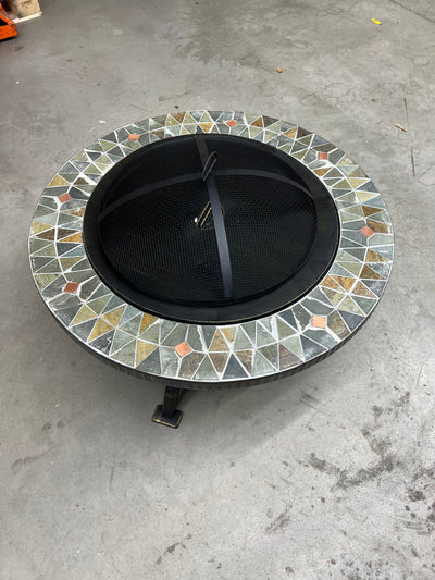 Pleasant Hearth Fire Pit, Rubbed Gold!! NEW AND ASSEMBLED(MINOR DENT ON LID FROM SHIPPING)!!