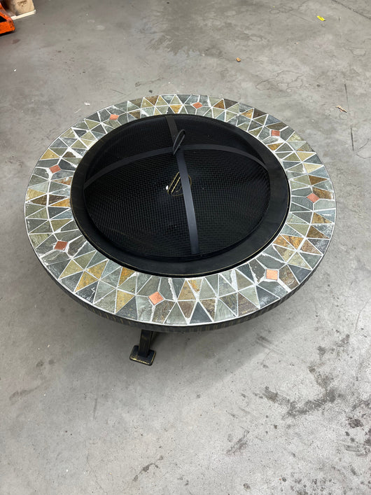Pleasant Hearth Fire Pit, Rubbed Gold!! NEW AND ASSEMBLED(MINOR DENT ON LID FROM SHIPPING)!!