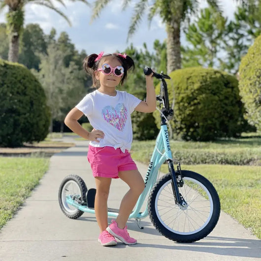 Aosom Teens Youth Scooter Ride On Toy with Adjustable Handlebar, Dual Brakes, and Inflatable Wheels For Kids 5+ - Blue- new and assembled