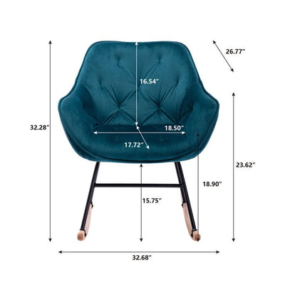 MASBEKTE Rocking Recliner Chair with Arms Indoor Upholstered Chair Arm Lounge Chair Accent Chair in Home Teal(set of 2)**New in box**