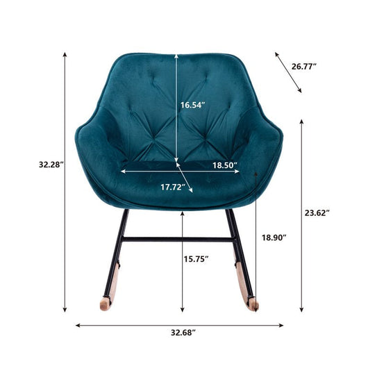 MASBEKTE Rocking Recliner Chair with Arms Indoor Upholstered Chair Arm Lounge Chair Accent Chair in Home Teal(set of 2)**New in box**