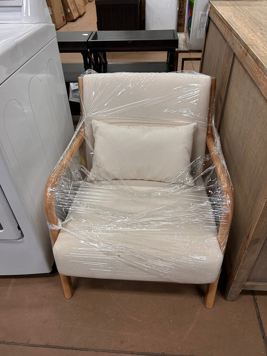Ktaxon Mid-Century Accent Fabric Chair Fabric Single Sofa Beige!  -Brand new & Assembled