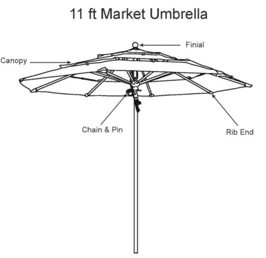 ProShade 11ft Wood-look Aluminum Umbrella With Tilt, Cast Shale!! NEW IN BOX!!
