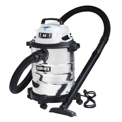 Hart 6-Gallon Stainless Steel Wet/Dry Vacuum with Cartridge Filter**New one replaced with different size wheel**