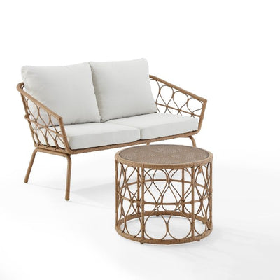 Crosley Juniper 2 Pieces Outdoor Wicker Conversation Set- Loveseat & Coffee Table- NEW AND ASSEMBLED!!!