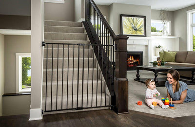 Regalo 2-in-1 Extra Tall Easy Swing Stairway and Hallway Walk Through Baby Gate, Black 1 Count (Pack of 1)- NEW IN BOX!!!