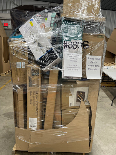 Jumbo huge liquidation pallet- over 7 ft tall ! Pallet number 8806