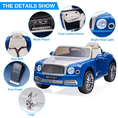 Bentley Mulsanne 12V Kids Electric Ride on Car with Remote Control, Low Battery Reminder Function, Bright Front and Rear Lights!  -Brand new in the box