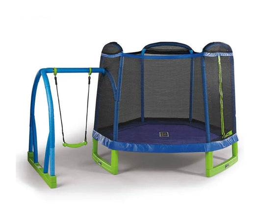 Bounce Pro My First Jump 7' Trampoline and Swing, Blue/Green- NEW IN BOX!!!!