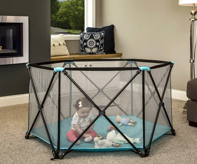 Regalo My Play® Portable Play Yard Indoor and Outdoor, Washable, Aqua, 6-Panel**New in box**