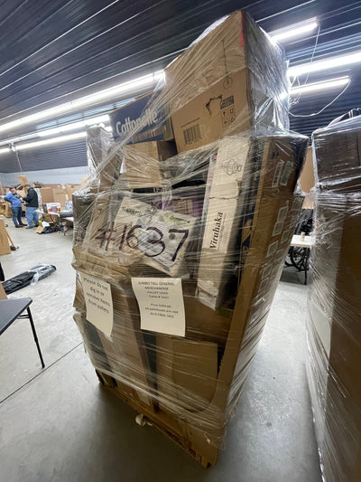 Jumbo huge liquidation pallet- over 7 ft tall ! Pallet number 1637