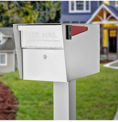 Mail Boss 7507 Curbside Mail Manager Security, White Locking Mailbox**New in box**