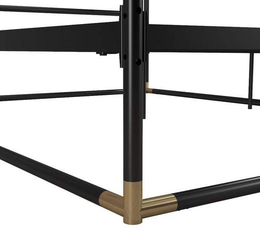 CosmoLiving Celeste Canopy Metal Bed, Full Size Frame, Black/Gold!! NEW IN BOX!!