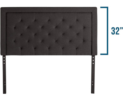 LUCID Bordered Upholstered Headboard with Diamond Tufting for King/California King Size Bed Frame (Charcoal)- NEW IN BOX!!!!