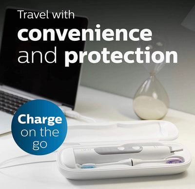 Philips Sonicare ProtectiveClean 6500 Rechargeable Electric Power Toothbrush with Charging Travel Case, Black- Lightly Used, Includes 1 NEW Brush Head!