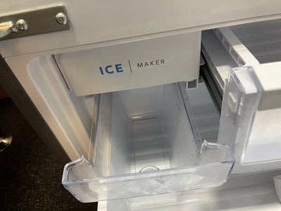 Frigidaire 17.6-cu ft Counter-depth French Door Refrigerator with Ice Maker (Brushed Steel) ENERGY STAR Item #4142878 Model #FRFG1723AV- scratch and dent unit - minor shipping cosmetic scratches- see pics please