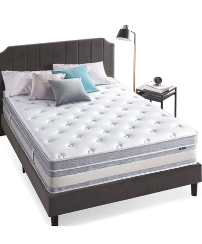 ZINUS 14 Inch Green Tea Cooling Gel Memory Foam Hybrid Mattress / Pocket Innersprings for Motion Isolation / Edge Support, King- NEW IN BOX!!!