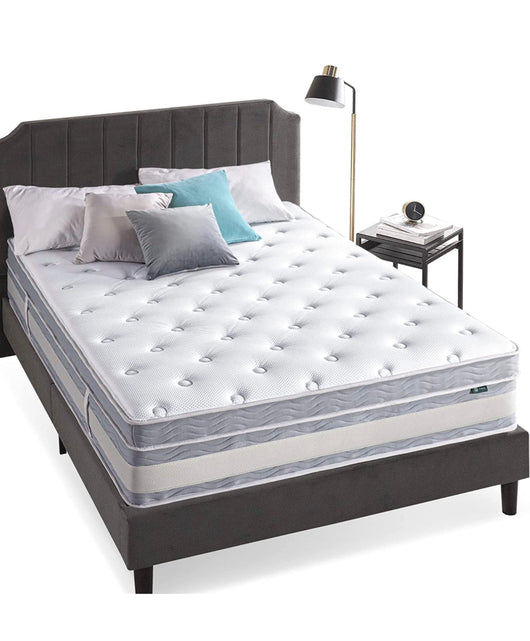 ZINUS 14 Inch Green Tea Cooling Gel Memory Foam Hybrid Mattress / Pocket Innersprings for Motion Isolation / Edge Support, King- NEW IN BOX!!!