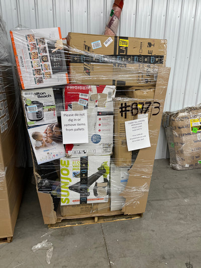 Jumbo huge liquidation pallet- over 7 ft tall ! Pallet number 8773