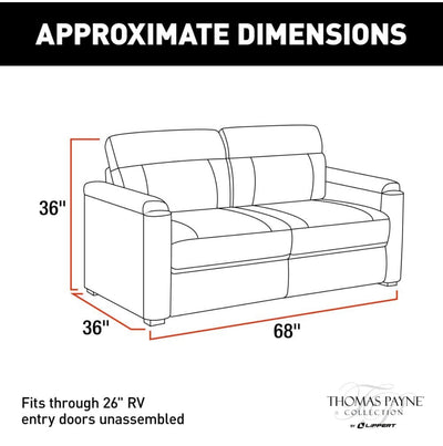 THOMAS PAYNE 68" Tri-Fold Sofa for 5th Wheel RVs Travel Trailers and Motorhomes Norlina (new and assembled)