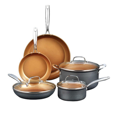 Gotham Steel Pro Non-Stick 8-piece Hard Anodized Cookware Set- NEW IN BOX!!!